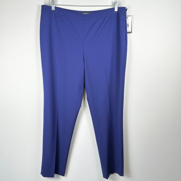 NWT LAFAYETTE 148 NY Wool Blend Dress Pants Women 16 Blue...